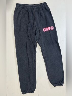 Bella Canvas Black Sweatpants with Pink LULU Logo
